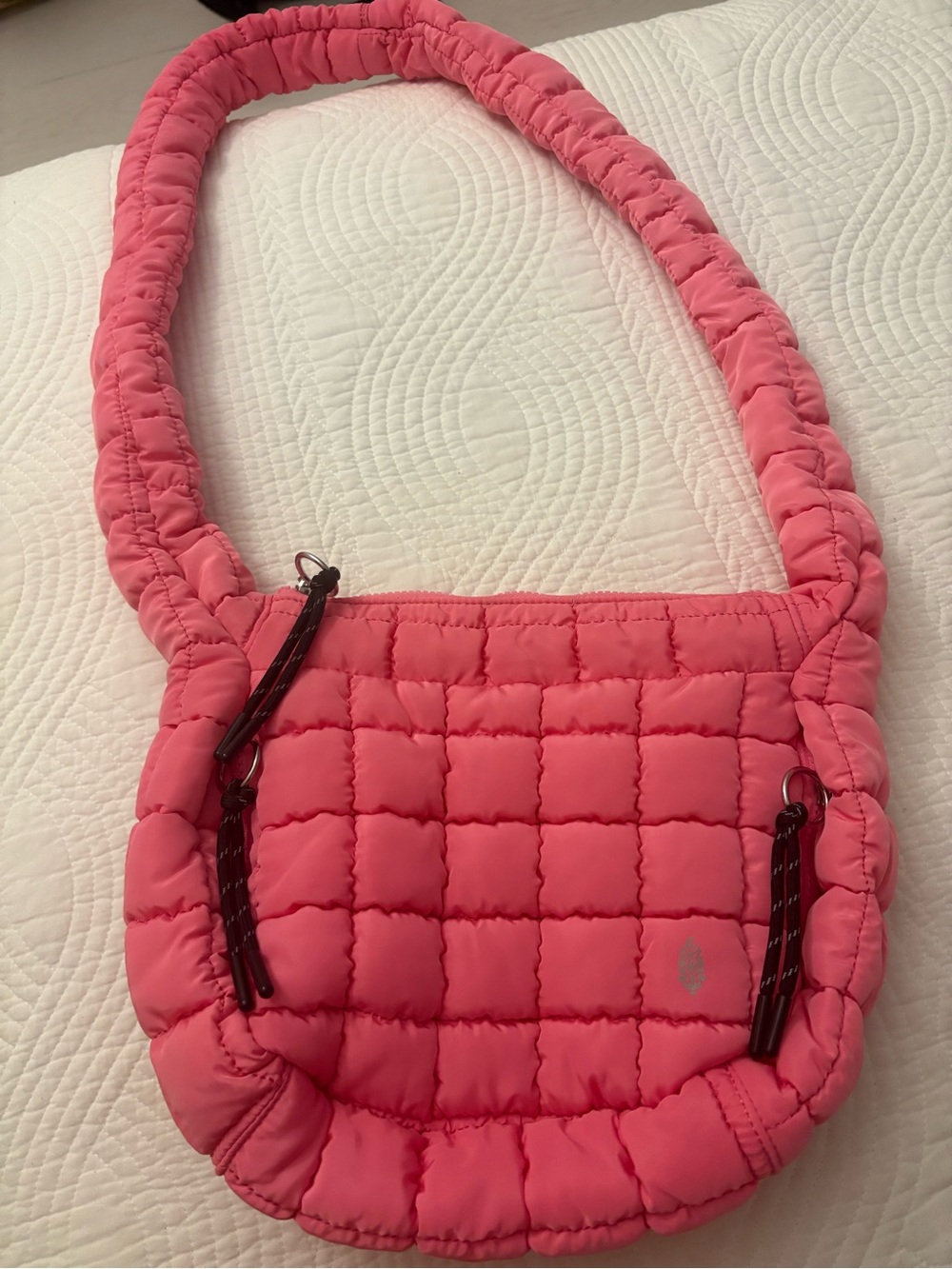 Free People Fucsia pink Quilted Shoulder Bag - Lightweight Puffer Style